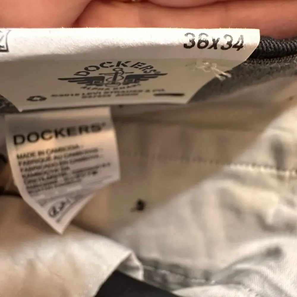 Dockers 360 Smart Flex Workday Khaki BLACK Classic Fit Pants Mens 36 x 34 NWT
